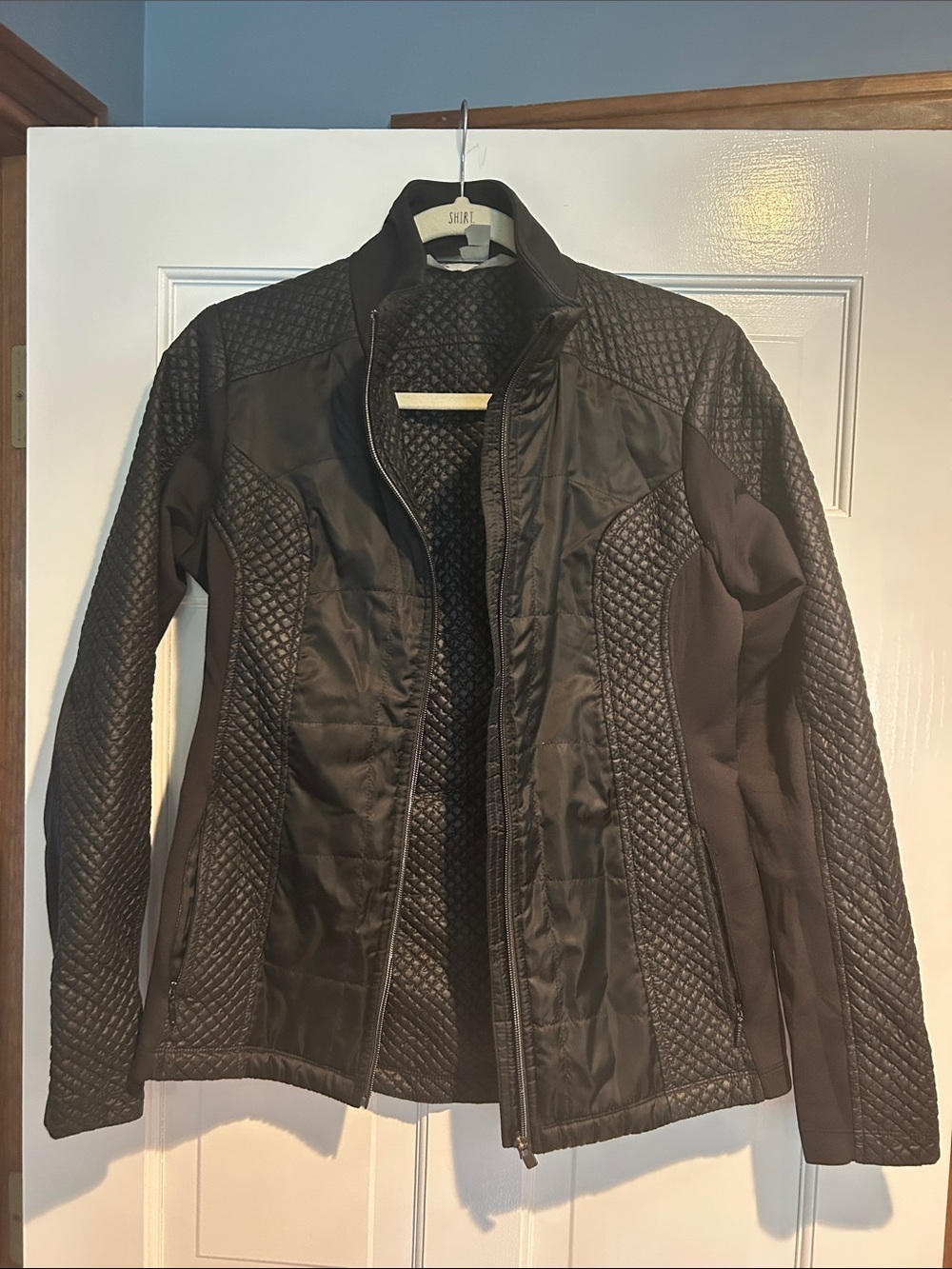 Athleta Quilted Chocolate Brown Utility Jacket